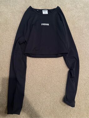 Gymshark Black Long Sleeve Cropped Top